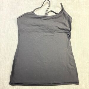 Lululemon Black Athletic Camisole Tank Top with Shelf Bra Size 10